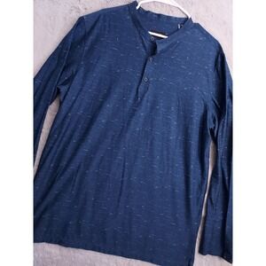 Bugatchi Shirt Mens Extra Large Ooohcotton Tech Band Collar Henley Performance